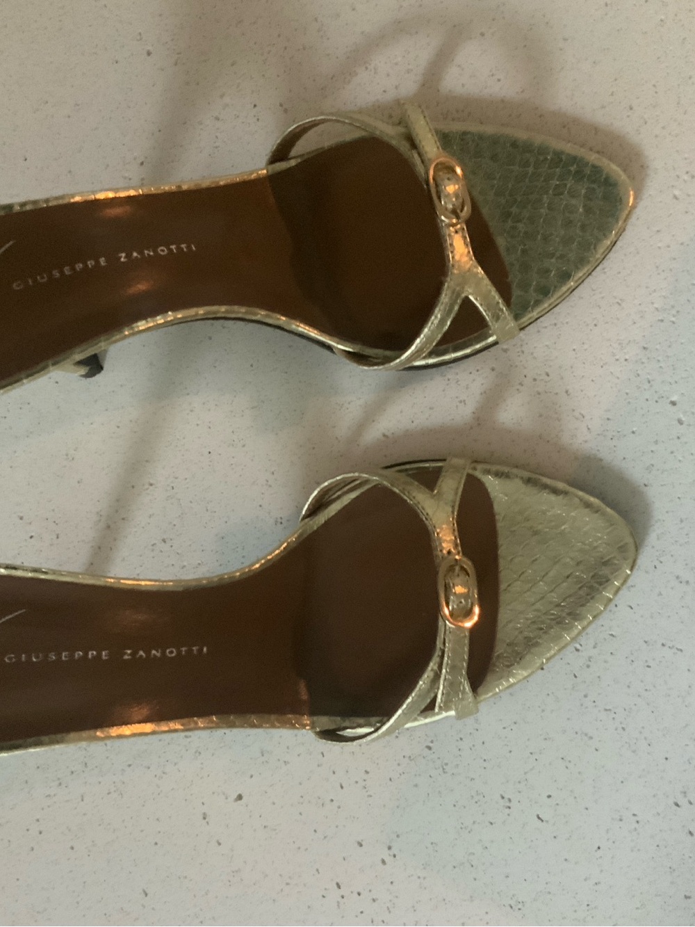 Giuseppe Zanotti Metallic Gold Strappy Stiletto Sandals - Picture 5 of 8